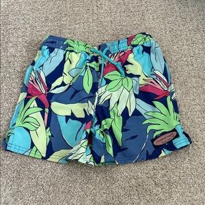 Vineyard Vines Blue and Green Tropical swim Shorts